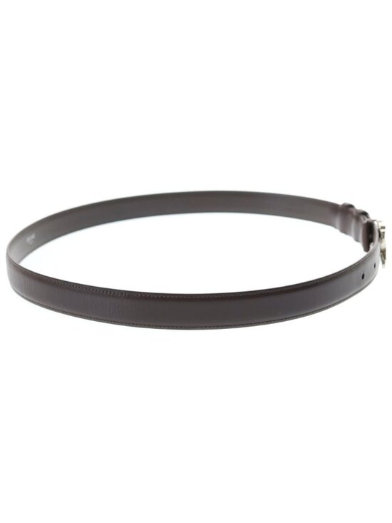 Celine Triomphe Buckle Leather Belt Silver Brown main image 6